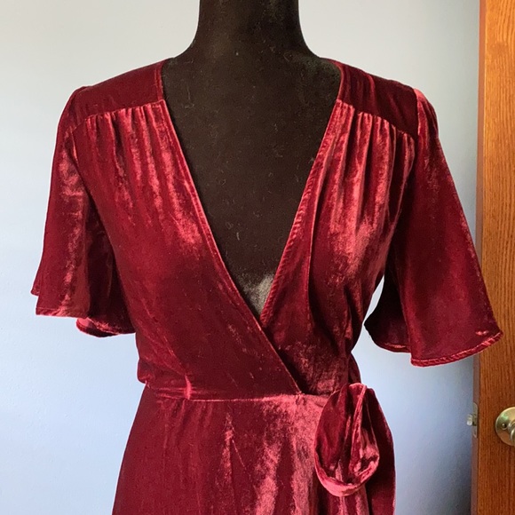 Privacy Please Krause Velvet Wrap Dress XS - Picture 5 of 8